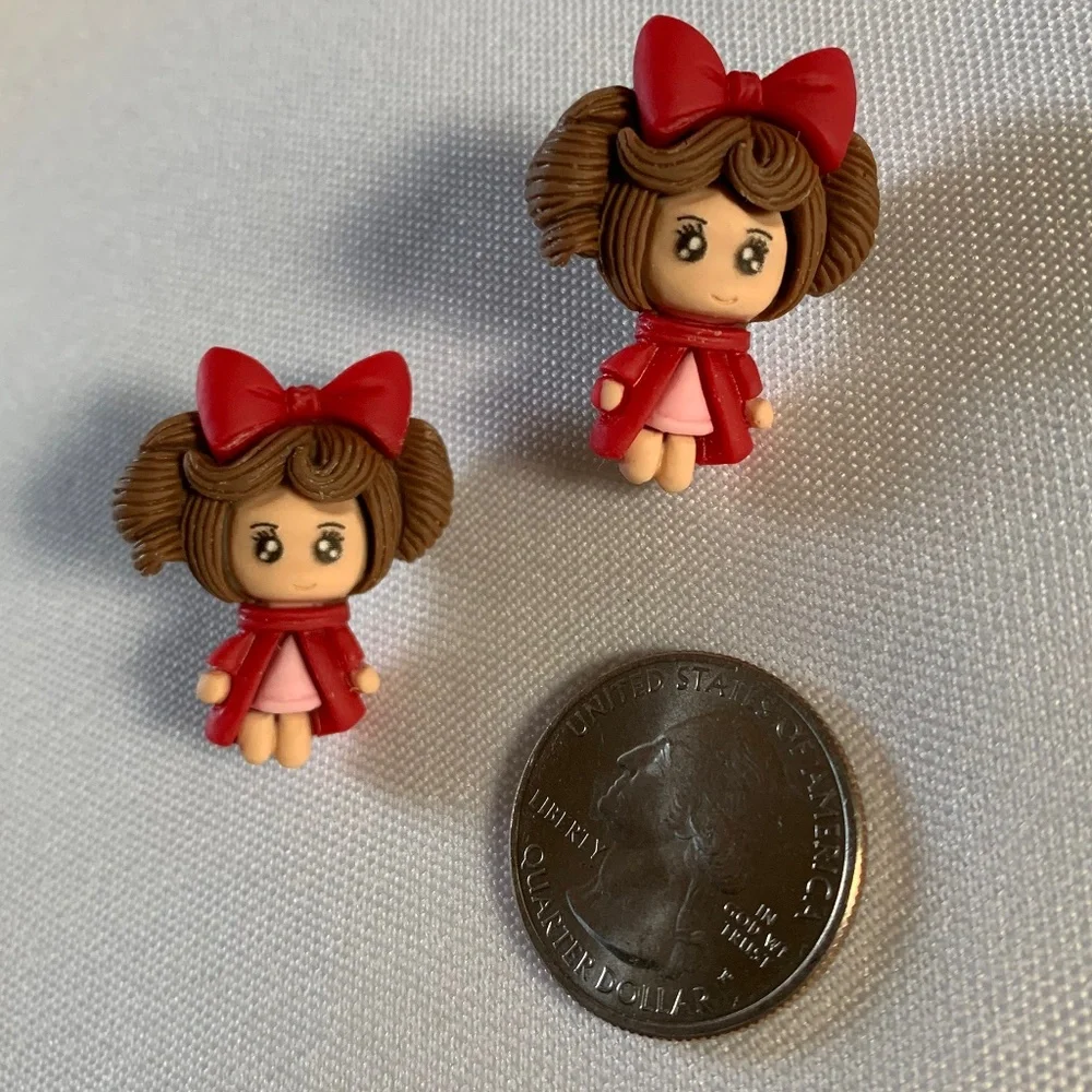 NWT. Handmade Pierced Earrings of Fancy Girls.  For ages 5 and up!